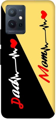 NDCOM Back Cover for VIVO Y75 5G Mom Dad Yellow Black Printed(Multicolor, Hard Case, Pack of: 1)