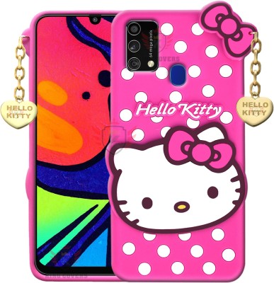 KING COVERS Back Cover for SAMSUNG-F41 3D Cute Hello Kitty Girls Favourite with Heart Pendant(Pink, Grip Case, Pack of: 1)