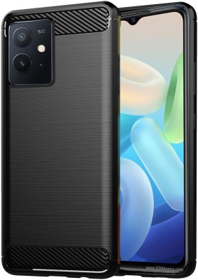 VAPRIF Back Cover for vivo Y75 5G Silicon Grip Flexible Back Case, With Matte Finish(Black, Flexible, Pack of: 1)