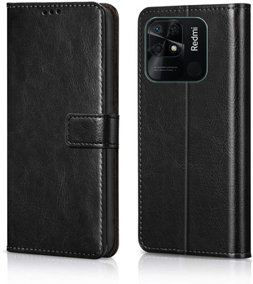 Nuvak Flip Cover for Redmi 10, Redmi 10 Power(Black, Magnetic Case, Pack of: 1)