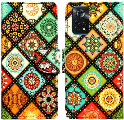 Realgo Flip Cover for Poco X4 Pro 5G(Orange, Pack of: 1)