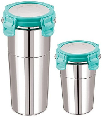 PRAGATI SALES Steel Utility Container  - 400 ml, 600 ml(Pack of 2, Blue)