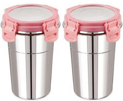 NEELESHWARI 400 ml Steel Shaker(Pack of 2, Pink)