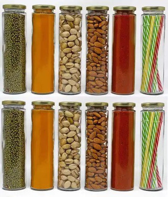 Miral Enterprises Glass Grocery Container  - 350(Pack of 12, White)