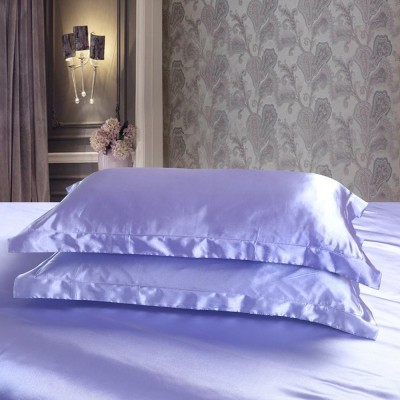 DEHMAN Satin, Silk Pillows Cover(Pack of 2, 48 cm*30 cm, Purple)