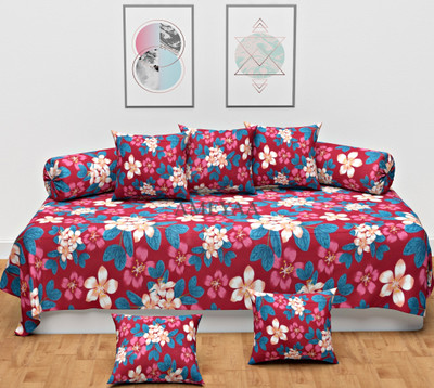 AMEYAA Polycotton Abstract Diwan Set(Red)