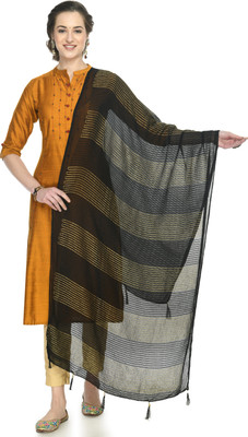 A R SILK HANDLOOM Chiffon Self Design Women Dupatta
