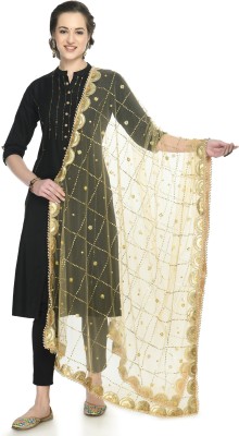 A R SILK HANDLOOM Net Embroidered Women Dupatta