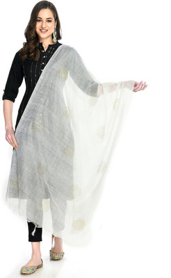 A R SILK HANDLOOM Cotton Blend Self Design Women Dupatta