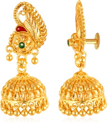 VIVASTRI Earrings Diva Fusion Gold Plated Screw back Jhumki earing for Women and Girls Brass Stud Earring