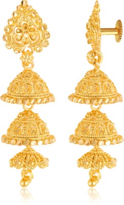 VIGHNAHARTA Shimmering Glittering Gold Plated Screw back Jhumki Earring for Women&Girls Alloy Jhumki Earring