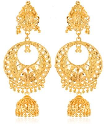 VIGHNAHARTA Shimmering Beautiful Gold Plated Screw back Jumbo Jhumki Earring for Women&Girls Alloy Jhumki Earring