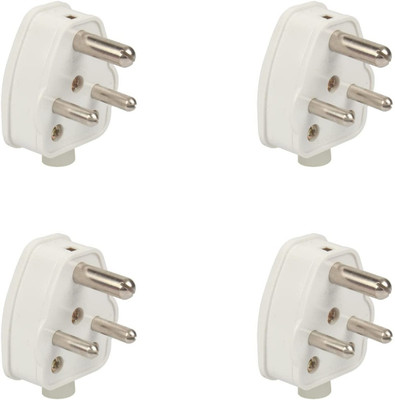 Anchor By Panasonic 6A 3 Pin Plug Top 240V. (White, Pack of 4) Three Pin Plug(White)