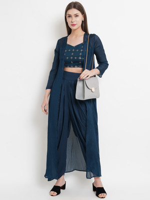 Purple State Women Kurta Ethnic Jacket Set