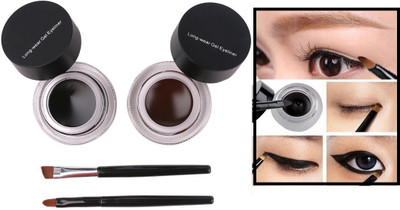 GFSU Black and Brown Gel Eyeliner With brush 8 g(BLACK, BROWN)