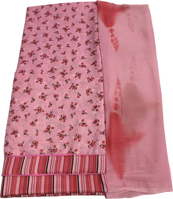 BKRKJ Cotton Blend Embroidered, Floral Print Salwar Suit Material