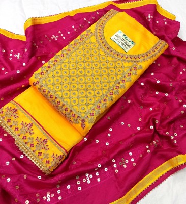 Sa nd Chi Chanderi Embellished Salwar Suit Material