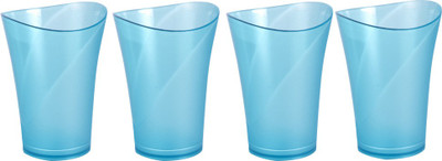 Flipkart SmartBuy (Pack of 4) For Juice / Water Glass Set Water/Juice Glass(250 ml, Plastic, Blue)