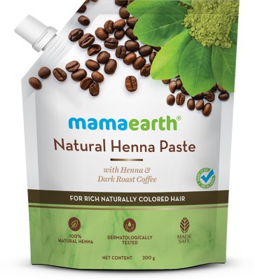 MamaEarth Natural Henna Paste with Henna & Dark Roasted Coffee for Rich Colored Hair , Black