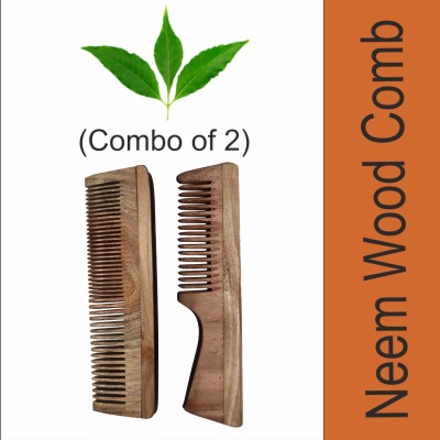 Arsh Variety Store Neem Wood Combs Set Combo Handmade Anti- Dandruff for Man and Women