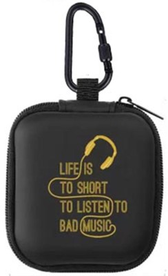 StealODeal Leather Zipper Headphone Case For Universal(black)