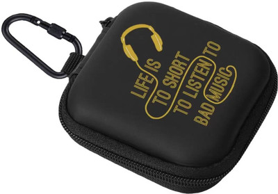 StealODeal Leather Zipper Headphone Case For Universal(Blcak)