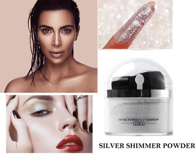 KA-KAIASHA POWDER SILVER HIGHLIGHTER WITH BRUSH FOR BODY AND FACE PACK OF 1 Highlighter(SILVER)
