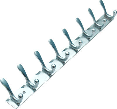 Shining Shining Labs 8 pin (Pack of 1)Wall Hook Wall Cloth Hanger Wall khunti Key Holde Hook Rail 8(Pack of 2)