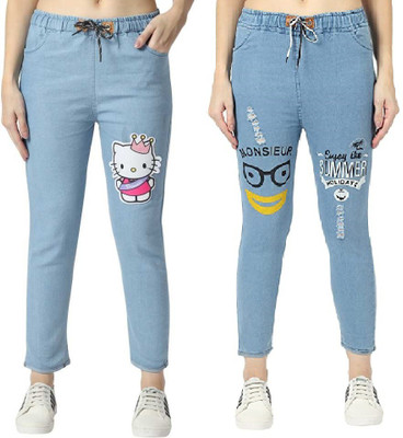 GLAMHOOD Jogger Fit Women Blue Jeans(Pack of 2)