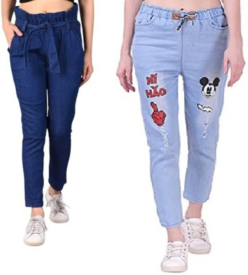 Relieco Jogger Fit Women Blue Jeans(Pack of 2)