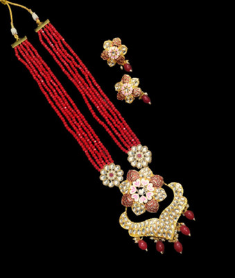Dsara Creations Brass Red Jewellery Set(Pack of 1)