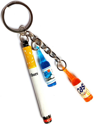 Meeko.com 2 Bottles and 1 Cigarette set in 1 Keychain Key Chain