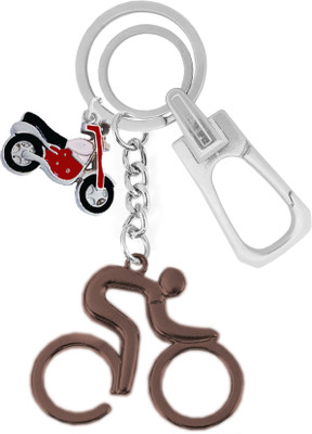 KYP Fashion Bicycle Design Pendant Bike Key Ring Brown Locking Hook Key Chain