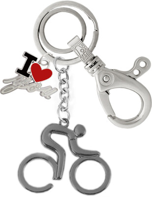 KYP Fashion Bicycle Design Pendant Love KeyRing Grey Locking Hook Key Chain