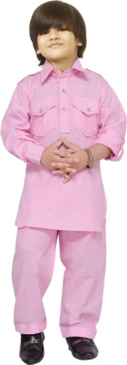JCT DRESSES Boys Festive & Party Pathani Suit Set(Pink Pack of 1)