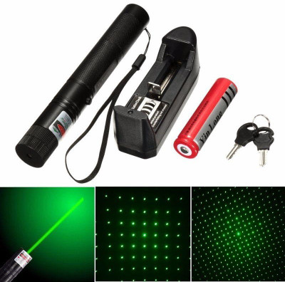 Chakam Green Laser Pointer Military burning Party Pen Disco Light + Battery Disco C14(800 nm, green)