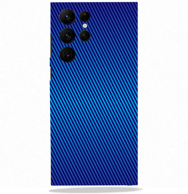 Mclaxa Blue Carbon Fiber Mobile Back Skin, Blue Carbon Fiber, Samsung S22 Ultra Mobile Skin(Blue Carbon Fiber Skin With Super Matte Finish)
