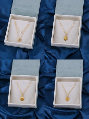 BRANDSOON Girls Gold-plated pack of 4 Gold-plated Plated Brass Chain