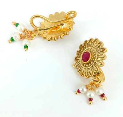 Nirmalkayaa Beads Gold-plated Plated Copper Nose Ring Set(Pack of 2)