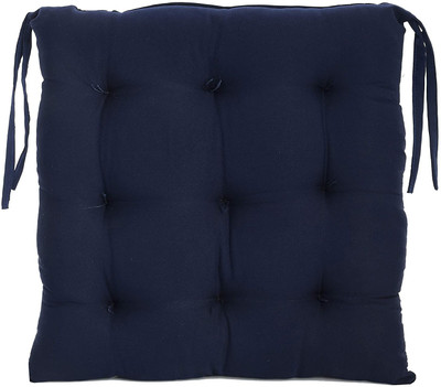 AMAK INC Microfibre Solid Chair Pad Pack of 1(Blue)