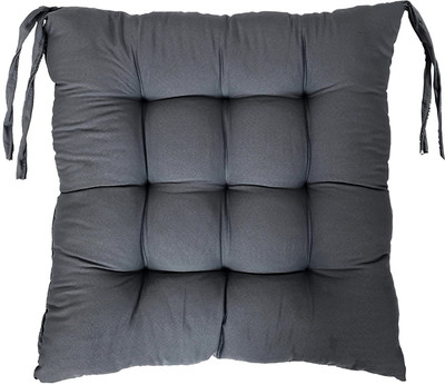 AMAK INC Microfibre Solid Chair Pad Pack of 1(Grey)