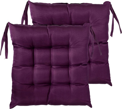 AMAK INC Microfibre Chair Pad Pack of 2 Solid(Purple)