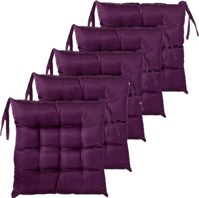 AMAK INC Microfibre Solid Chair Pad Pack of 5(Purple)