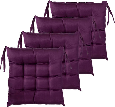 AMAK INC Microfibre Solid Chair Pad Pack of 4(Purple)
