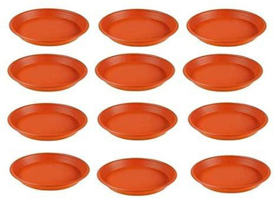 Naturally Green 8 inch plate Terracota Po3 Plant Container Set(Pack of 3, Plastic)