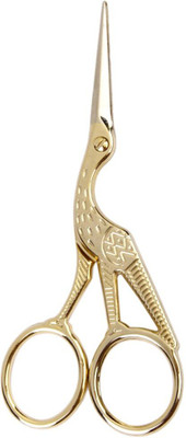 Power Up Imported Retro Gold Plated Crane Sewing Tailoring Scissors 11.5cm Scissors(Set of 1, Gold, Silver)
