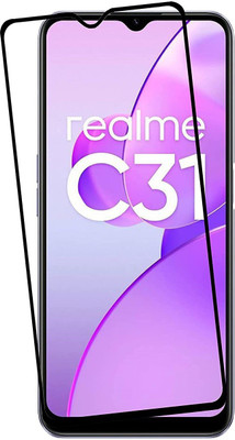 welldesign Edge To Edge Tempered Glass for realme C31(Pack of 1)