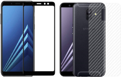 ELEF Front and Back Tempered Glass for Samsung A8 Plus front 11D Tempered Glass Back Ultra Thin 0.2mm Matte Carban Skin(Pack of 1)