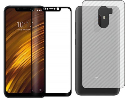 ELEF Front and Back Tempered Glass for Poco F1 front 11D Tempered Glass Back Ultra Thin 0.2mm Matte Carban Skin(Pack of 1)