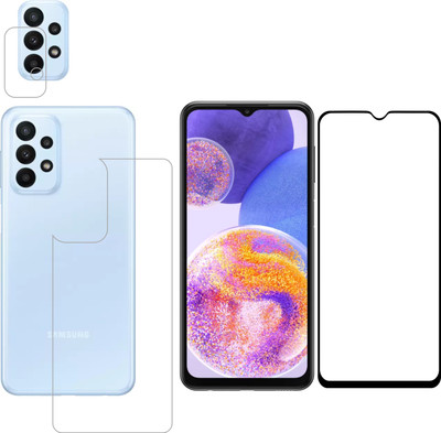 Vatsin Front and Back Tempered Glass for Samsung Galaxy A23(Pack of 3)